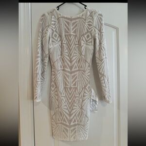 Nwt Dress the Population Emery Long Sleeve Sequin Cocktail Dress